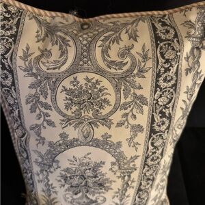 Elegant Black and Cream Decorative Pillow